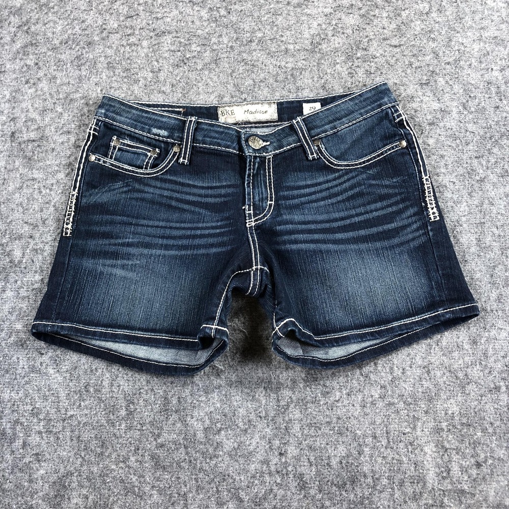 BKE Madison Denim Shorts Womens 29 Blue Cutoff Studded Embellished Pockets